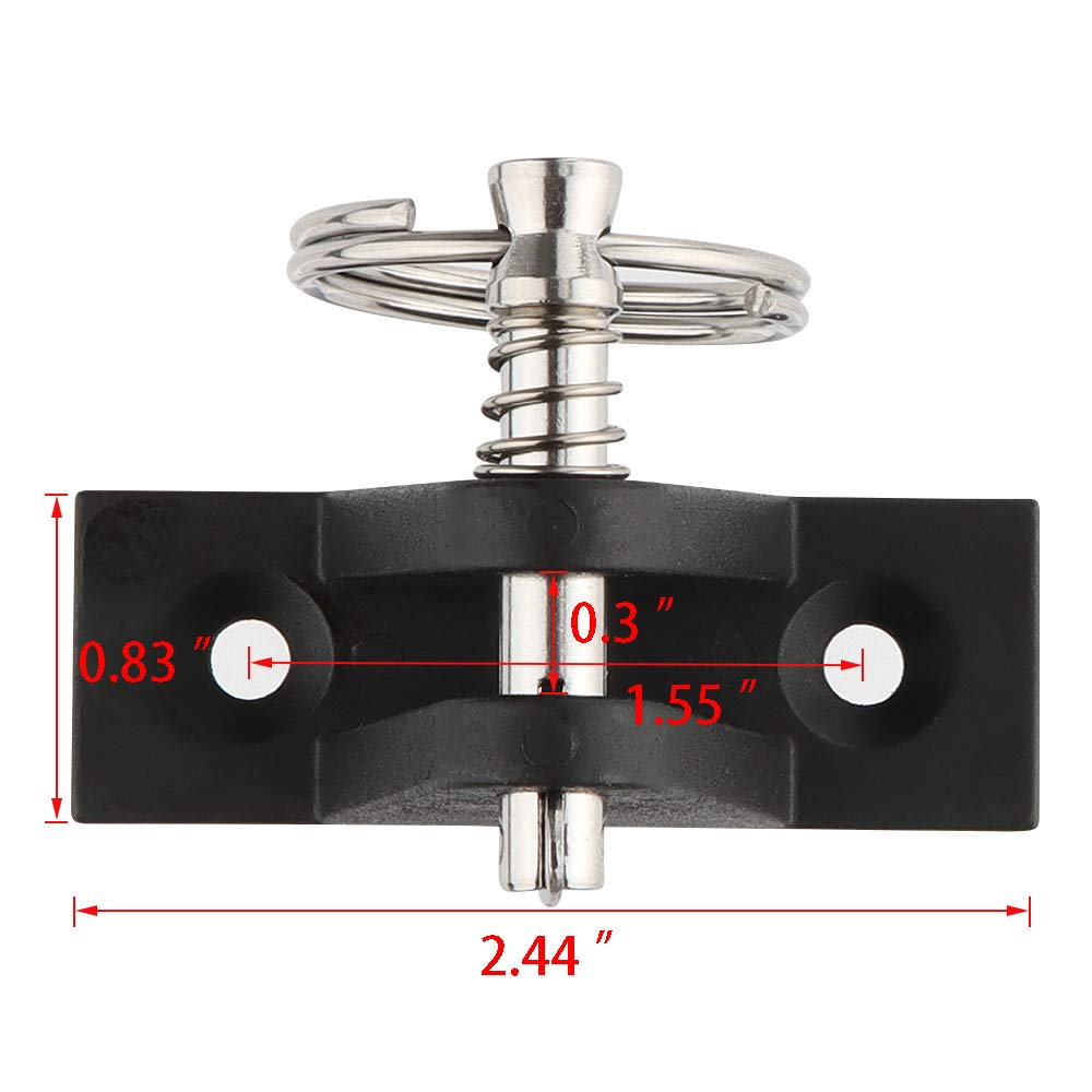 4 Pack Marine Grade Nylon Bimini Top 90°Plastic Deck Hinge with Pin and Ring, 316 Stainless Steel, Free Installation Screws