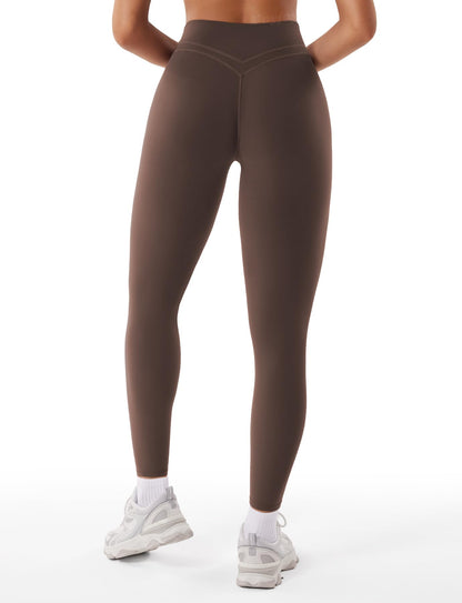 VOYJOY Womens Scrunch Workout Leggings Compression Butt Lifting Mid High Waist 26 Inches Seamless V Back Yoga Pants