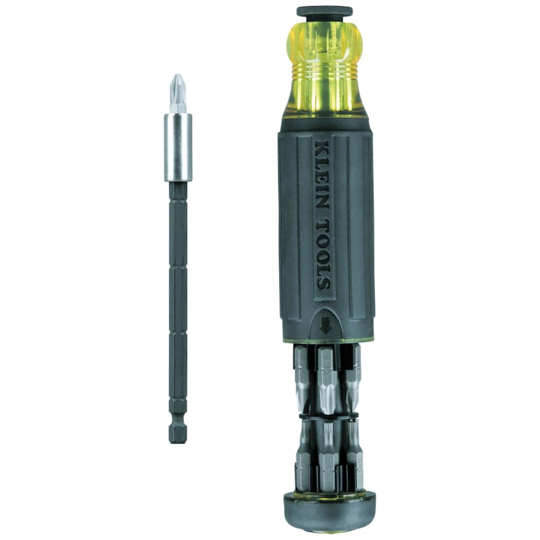Klein Tools 32303 Multi-Bit Screwdriver/Nut Driver, Impact Rated 14-in-1 Magnetic Screwdriver Set Phillips, Slotted, Square, Combo, Torx