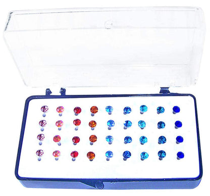 Set of 36 or 72 1/8 Crystal Stud Hypoallergenic Earrings; 18 or 36 Pairs on Plastic Posts