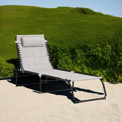 Outsunny Folding Chaise Lounge Chair, Patio Sun Tanning Chair, Outdoor Chaise