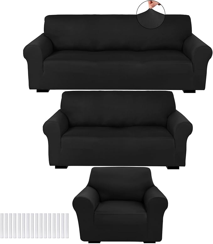 Peryiter 3 Pcs Couch and Loveseat Covers Set Sofa Cover