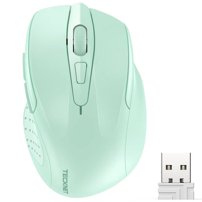 TECKNET Wireless Mouse, 2.4G Ergonomic Optical Mouse, Computer Mouse for Laptop, PC, Computer, Chromebook, Notebook, 6 Buttons, 24 Months Battery Life, 2600 DPI, 5 Adjustment Levels
