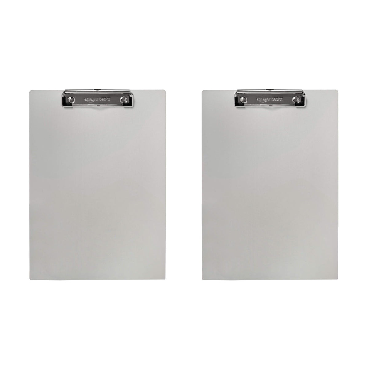 Amazon Basics Aluminum Clipboard, Letter Size, Office Supplies, 2-Pack, Silver