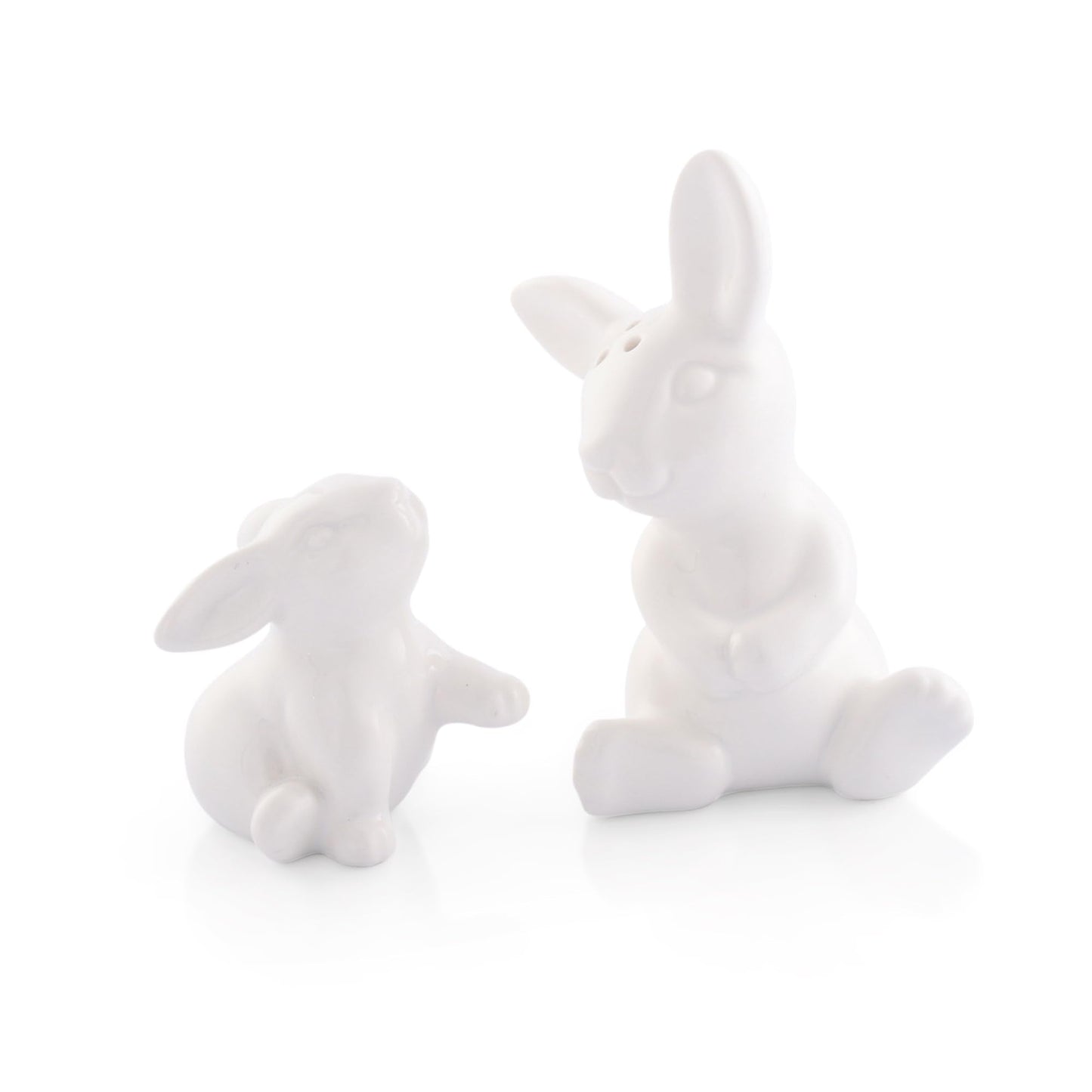 Arthur Court White Stoneware Mother and Baby Easter salt and pepper shakers set, Durable and Easy to Clean, Whimsical Addition to Table Settings, Bunny salt and pepper shakers