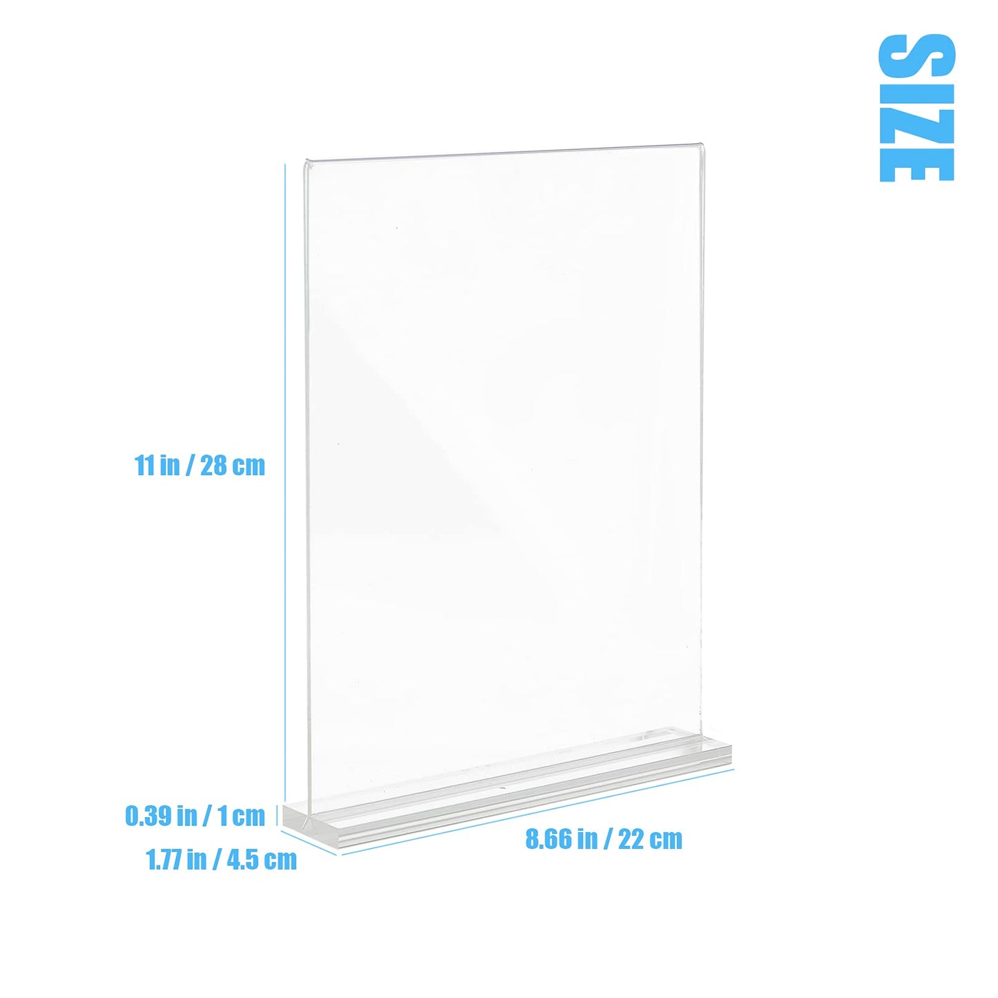 3 Pack Acrylic Sign Holder, 8.5 x 11 inches Clear Table Menu Desktop Display Stand Paper Holder Suitable for Restaurants, Office, Home, Store