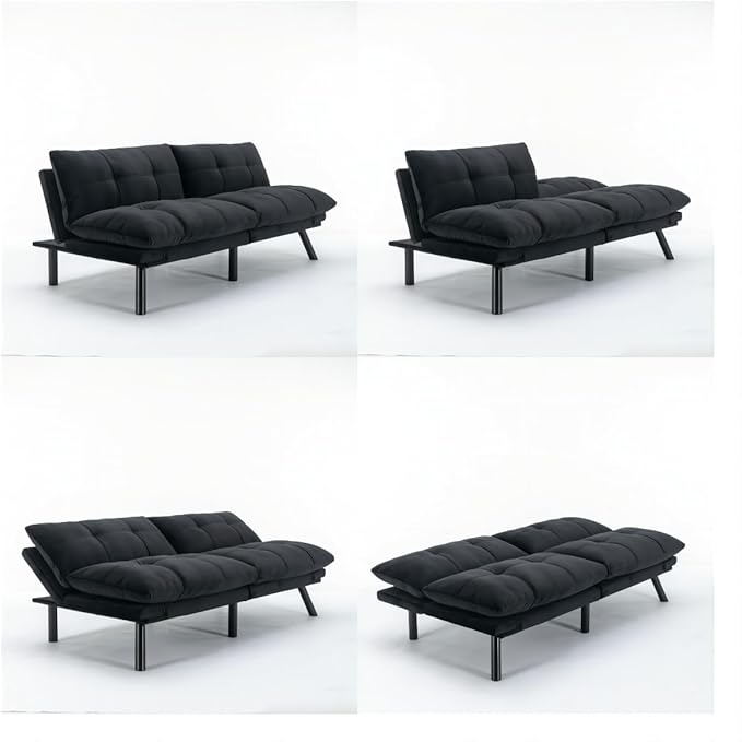 GDFStudio Hayezc Loveseat Sofa, Convertible Sofa Bed, 2-in-1 Folding Modern