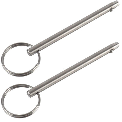 2 Pack Quick Release Pin, Diameter 0.197"(5mm), Overall Length 3"(76mm), Usable Length 2.4"(61mm), Full 316 Stainless Steel, Bimini Top Pin, Marine Hardware