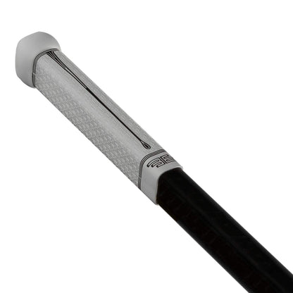 Buttendz Flux Z Hockey Stick Replacement Grip - Reusable Design, Large Knob Player Grip to Maximize Power, Accuracy and Stick Control, Fits All Stick Sizes (White/Black Drip)