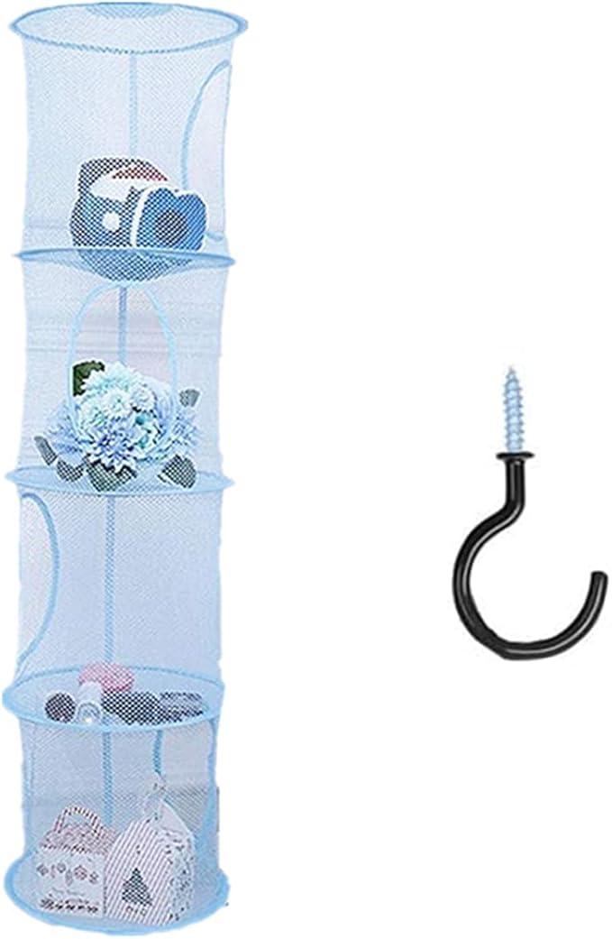4 Tier Storage Organizer, 43.5 x12 Inch Hanging Mesh Storage Basket