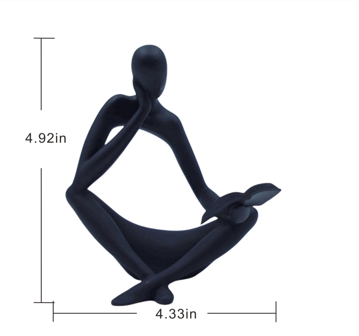 ZMLOOK "Reading Woman Thinker Sculpture is a Modern Abstract Decorative piece, a Favorite Among Book Lovers and Thinkers, Suitable for Placement in Living Rooms, Offices, and bedrooms. (Black B)