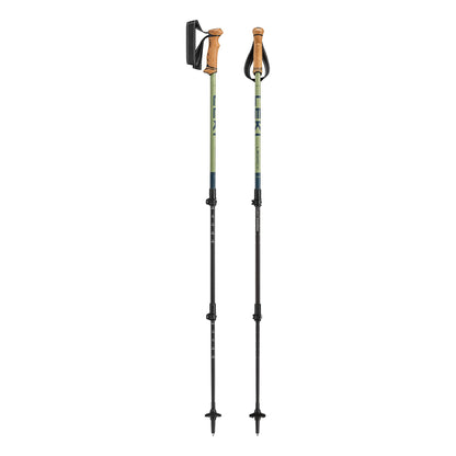 LEKI Legacy Lite Trekking Poles - Aluminum Collapsible Lightweight Walking Poles for Hiking - Denimblue-Darkolive - 90-125 cm