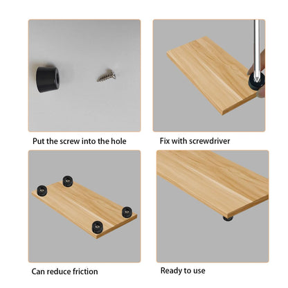 ZYYC 20 PCS Black Rubber Feet with Stainless Screws, Non Slip Rubber Bumper for Cutting Board (0.51" H x 1" D)