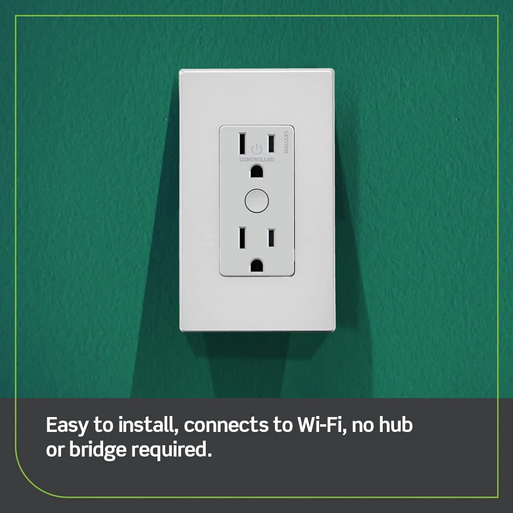 Leviton Decora Smart Switch, Wi-Fi 2nd Gen, Neutral Wire Required, Works with Matter, My Leviton, Alexa, Google Assistant, Apple Home/Siri & Wired or Wire-Free 3-Way, D215S-1RW, White