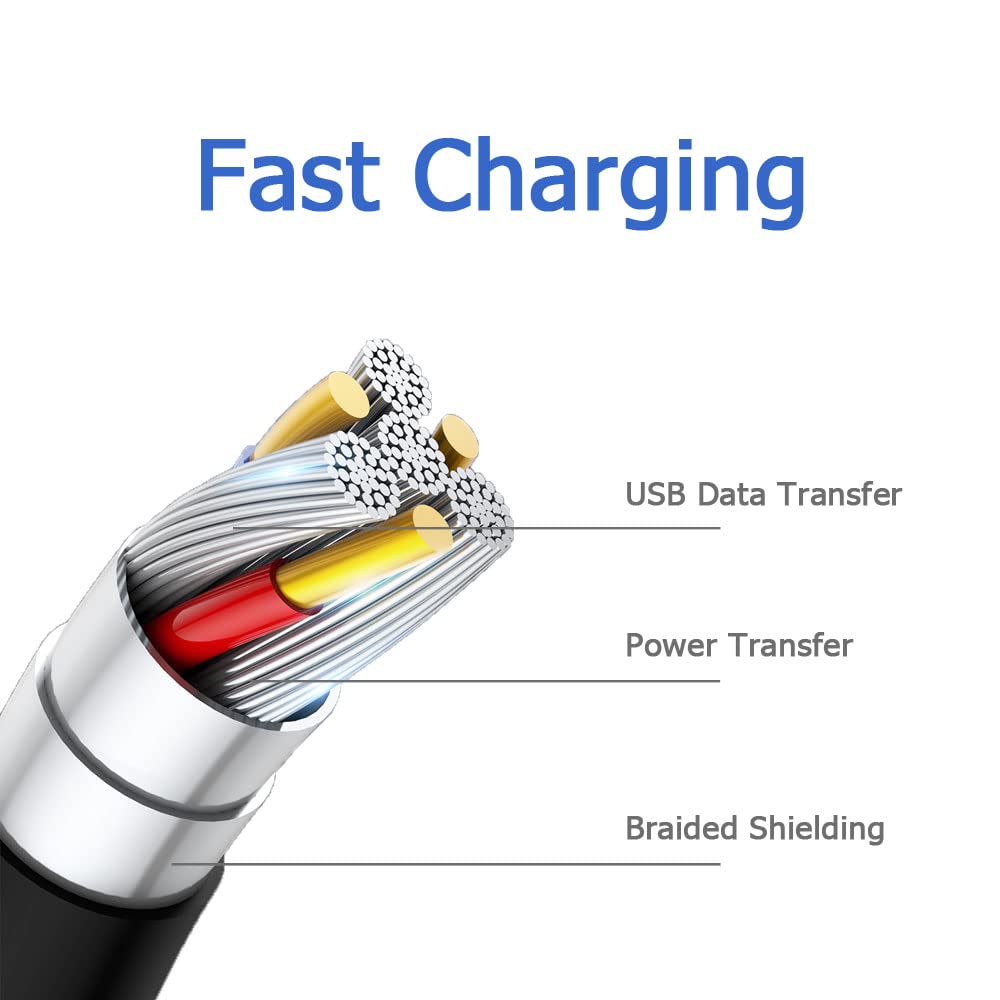 6ft USB-C to USB-A Fast Charger Cable for iPad Pro, Galaxy, MacBook Air, Nintendo Switch, Pixel, LG, Sony, OnePlus