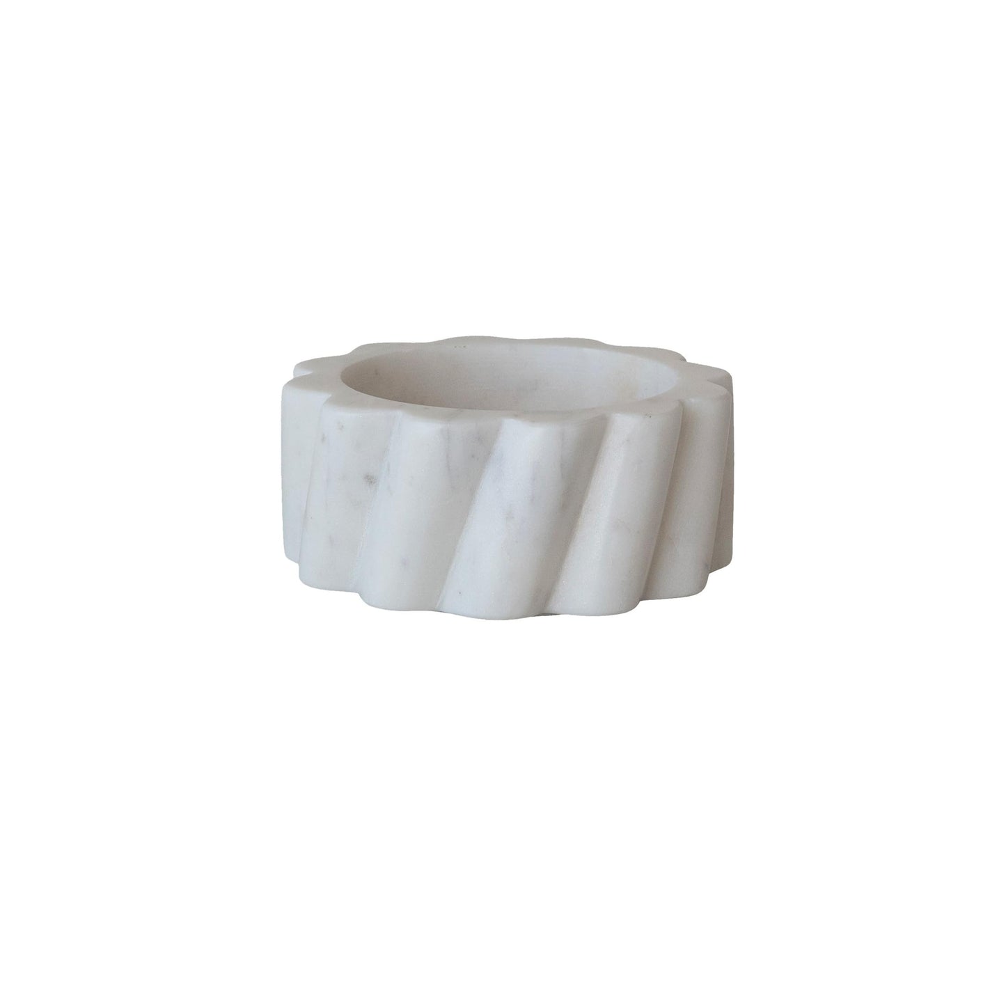 Bloomingville Marble Twisted Scalloped Bottle Holder, White