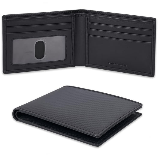 RFID Blocking Bifold Wallet | Genuine Leather | 1 ID | Multiple Credit Cards Slot | Minimalist Black Wallet For Men