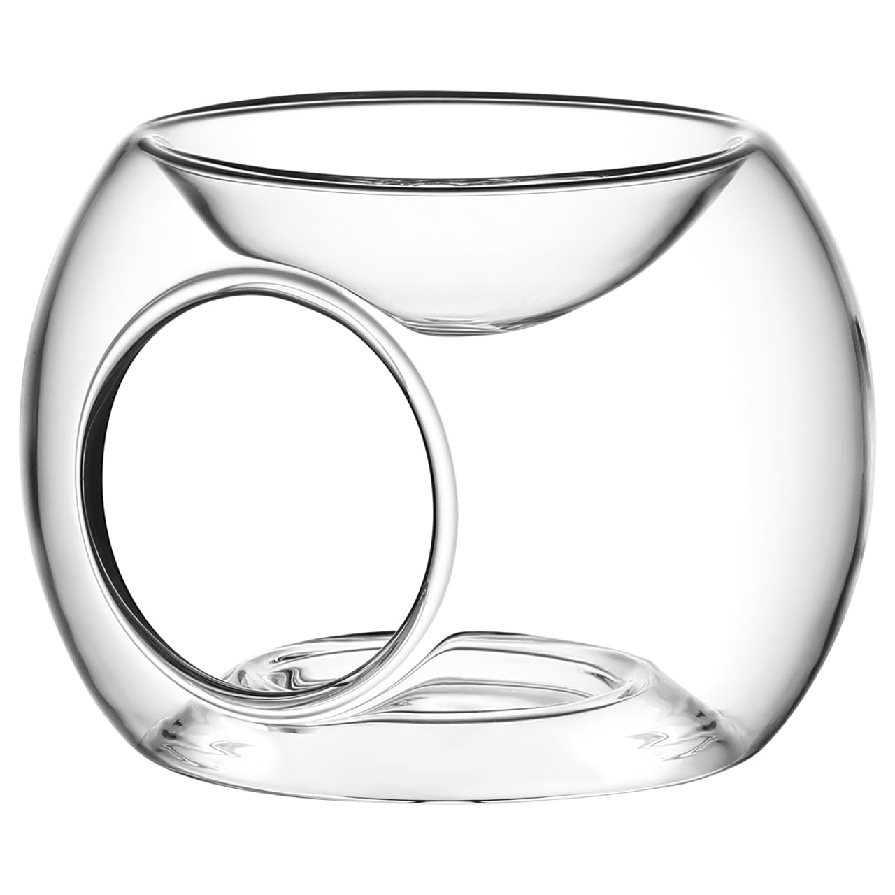 Clear Candle Holder, Glass Tealight Holder Essential Wax Melts Burner Oil Diffuser Furnace Essential Oil Burner for Home Christmas