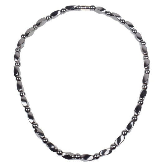 IRUMENG Magnetic Hematite Necklace for Men Women, Magnetic Stone Necklace to Soothe Neck Shoulder Discomfort, Reduce Fatigue Improve Daily Relaxation-17.6 inch (45cm)