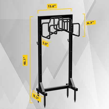 Skycarper Garden Hose Reel Holder Detachable Metal Water Hose Hanger Organizer Heavy Duty Free Standing Hose Stand,Black