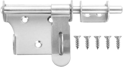 Sliding Bolt Gate Latch,Stainless Steel Latch Bolt Door Latch Lock, Bolt with Padlock Hole, Hasp Safety Clasp Hasp Barrel Bolt Sliding Latches,Stainless Steel Brushed Finish