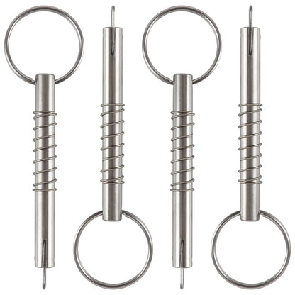 4 Pcs Quick Release Pin w/Drop Cam & Spring, Diameter 5/16"(8mm), Usable Length 2"(53mm), Overall Length 3"(76mm), Full 316 Stainless Steel, Bimini Top Pin, Marine Hardware