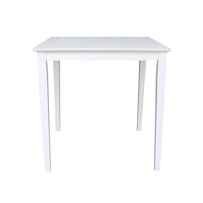 Solid Wood Counter Height Dining Table, 36 Inch High, White