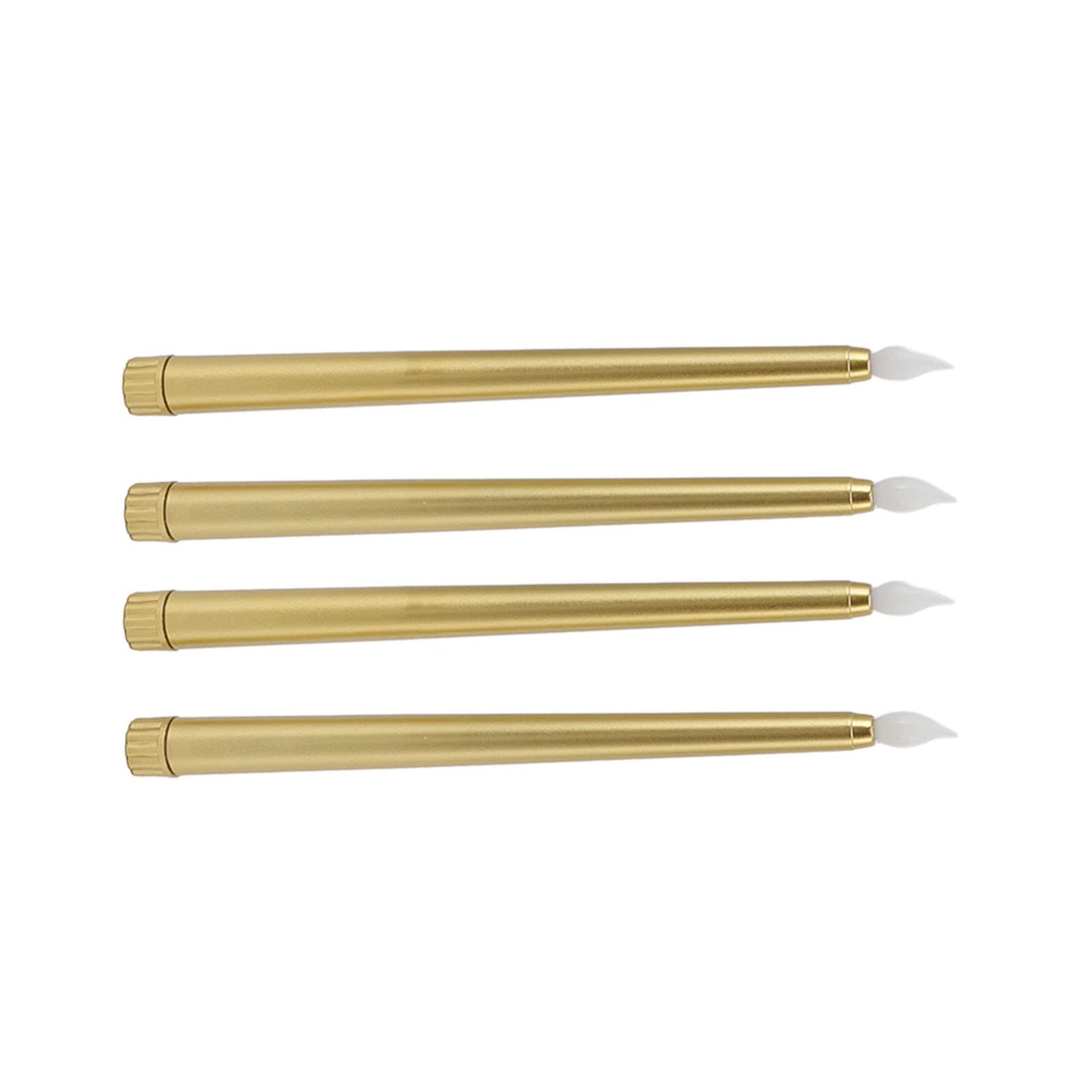 4Pcs Flameless Taper Candles Electric LED Taper Candle Halloween Christmas Holiday Decor Candles (Gold)