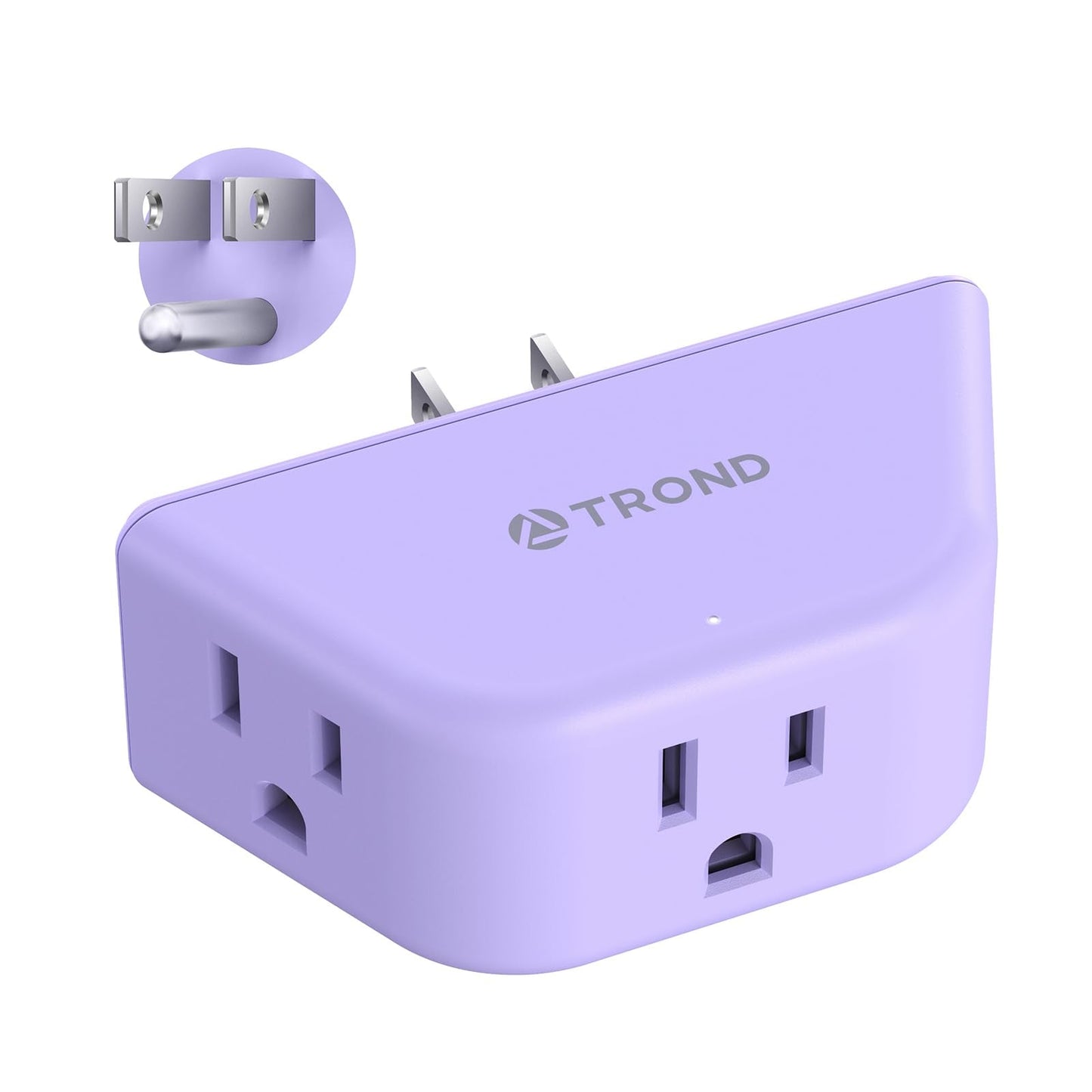 TROND Multi Plug Outlet Extender 2 Pack - Electrical Wall Splitter, 3 Way Angled Wall Outlet Adapter, Cruise Essentials, Small Multiple Plug Expander for Cruise Ship Home Office Dorm Room, White