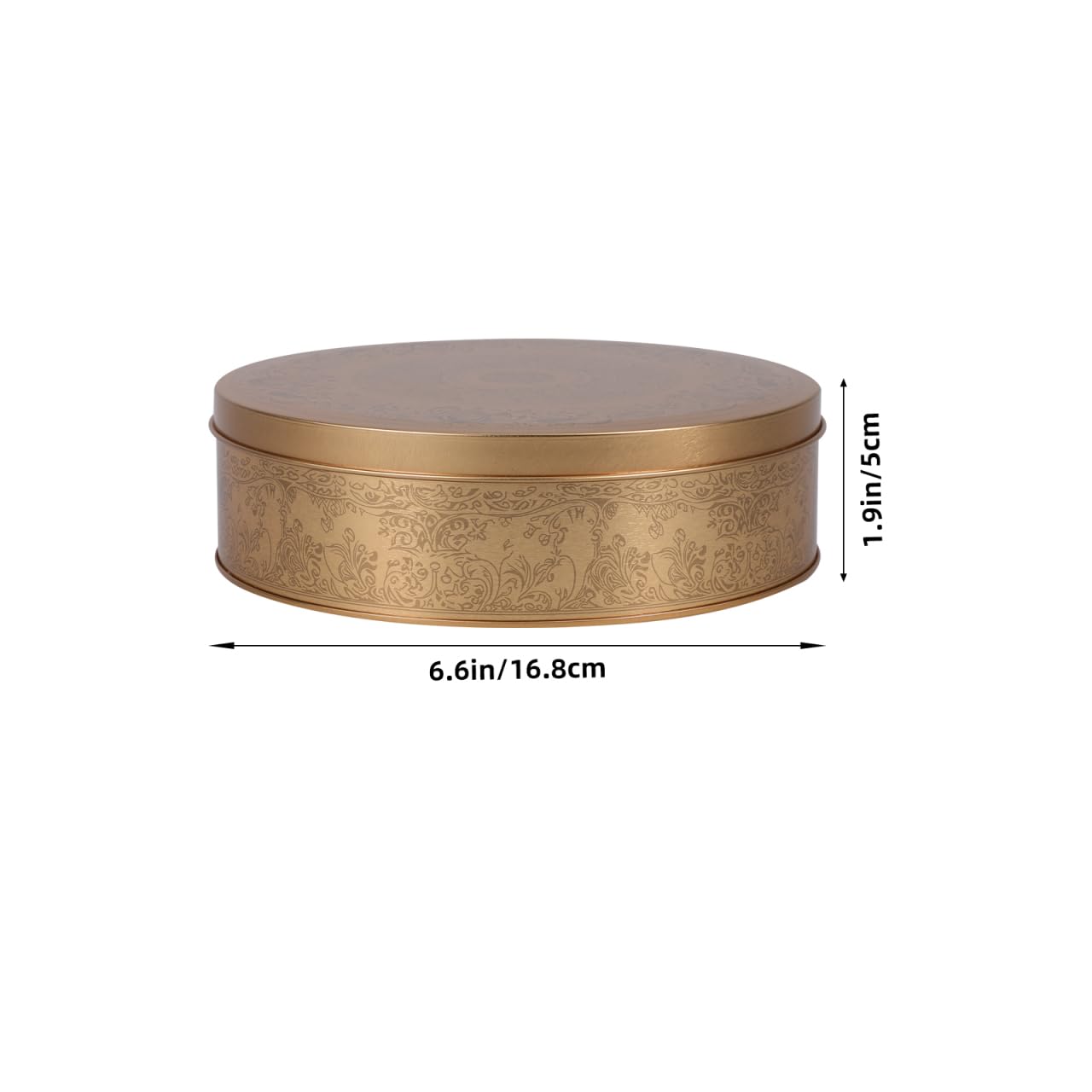 FESTFENDS 1Pc Cookie Tin with Lid Round Baking Cake Tins for Storaing Patisseries Snack Chocolate Easter Metal Cookies Storage Container for Candy Craft Supplies Special Occassions 6.61Inch