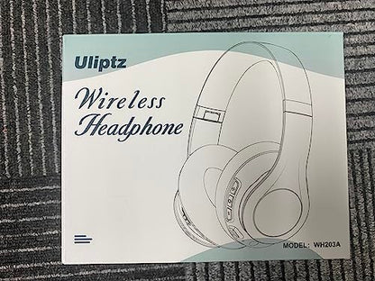 Uliptz Wireless Headphones Over Ear, 65 Hrs Playtime Bluetooth Headphones, 6 EQ Modes Foldable Lightweight Headphones Wireless, Foldable Bluetooth 5.3 for Travel/Office/PC (Black)