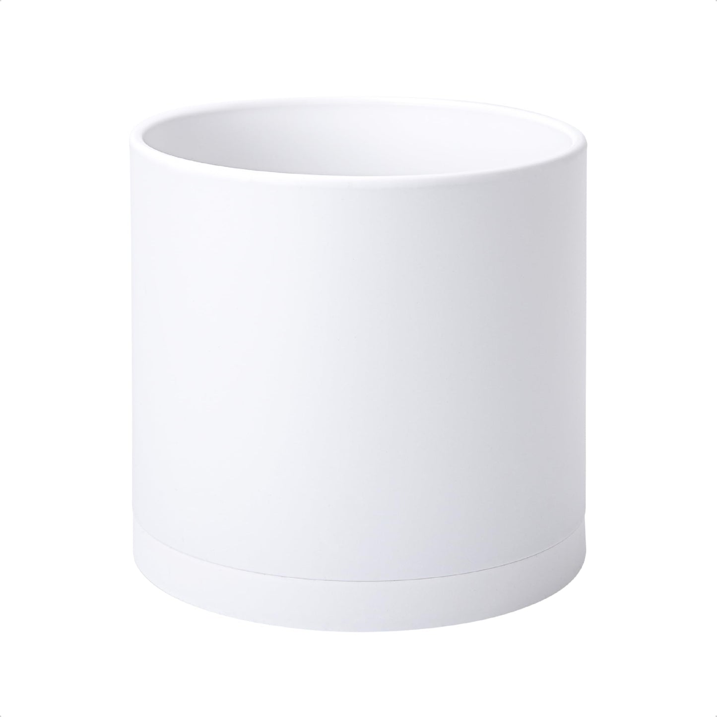 D'vine Dev 10 Inch Plastic Planter Pots for Plant Pot with Drainage Hole and Seamless Saucers, White Color, 74-X-A-2