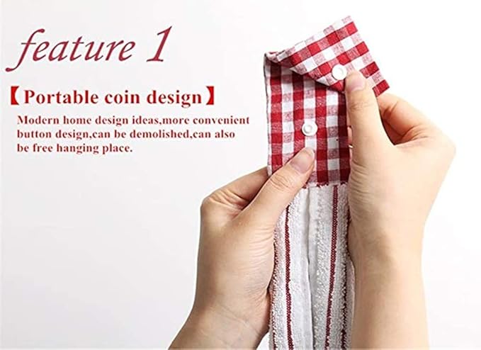 2 Pcs Kitchen Cotton Classical Striped Towel/Absorbent Towel/Hanging Towel/Hand