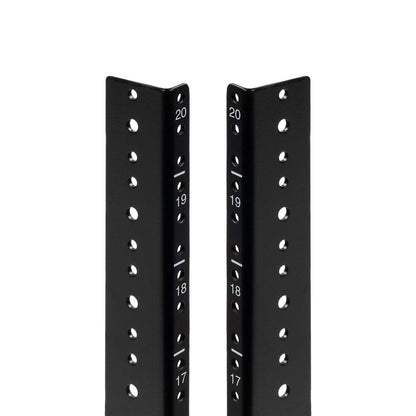 NavePoint 20U Vertical Rack Rail Pair DIY Kit with Hardware, Black