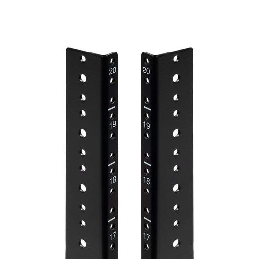 NavePoint 20U Vertical Rack Rail Pair DIY Kit with Hardware, Black
