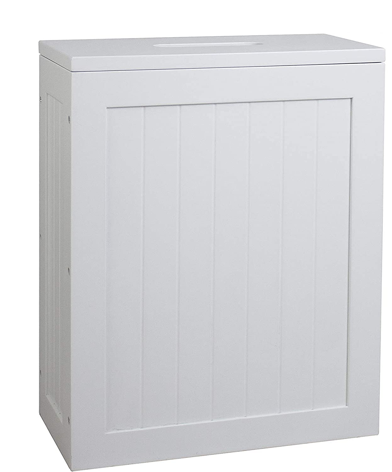 Unibos Bathroom Storage Unit, Freestanding Toilet Roll Cabinet, Compact Slimline Wooden Bathroom Storage Box, Multi Purpose Cleaning Tidy (White)