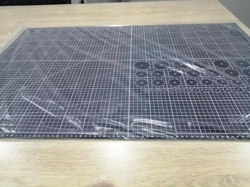 Headley Tools 24 x 36 Inch Thickened Self Healing Sewing Cutting Mat, A1 Rotary Cutting Sewing Mat for Crafts, Double Sided 5-Ply Table Cutting Board for Fabric Quilting Leather Arts Hobby, Grey/Black
