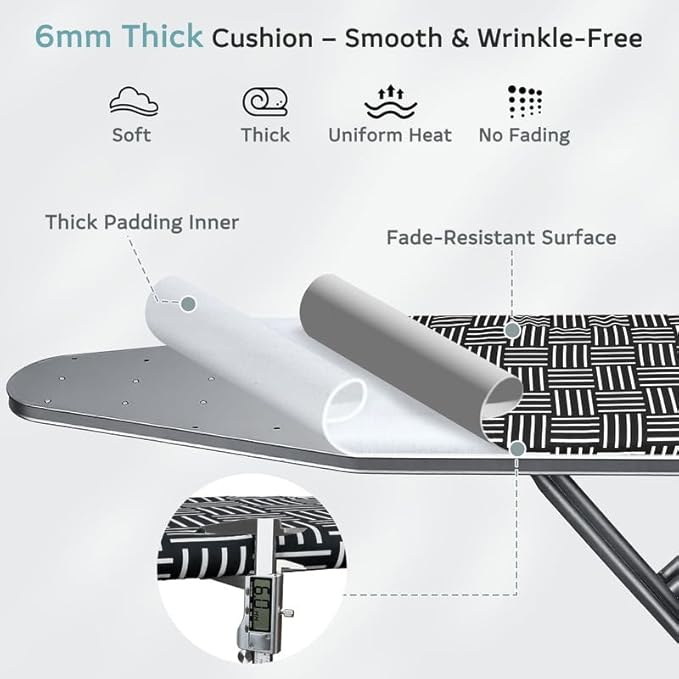 FIOBEE Ironing Board Cover and Pad Extra Thick Iron Board Pad