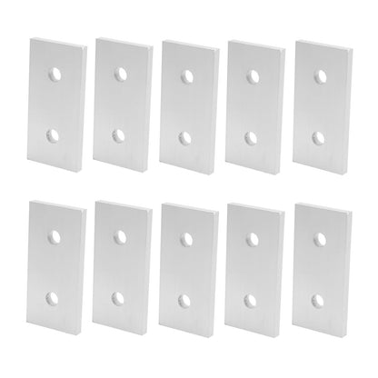 Kodrily 10Pcs Aluminum Extrusion Joining Plate Aluminum Flat Straight Brackets, Vertical Connecting Reinforcement Plate Flat, 2 Hole Plate Fittings for Frame Structure, 4040