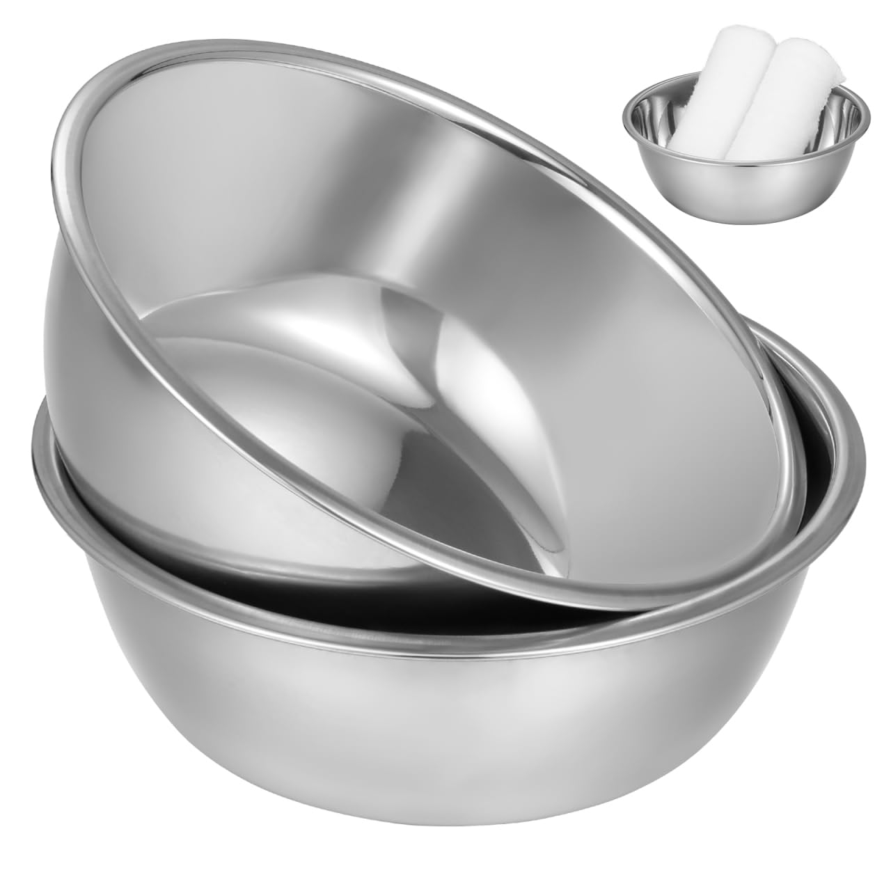 Baluue 2pcs Medical Bowl Bowls Thickened Iodine Cups with Seamless Construction Basin, Medical Stainless Steel Bowls for Sponges Dressings Fluid