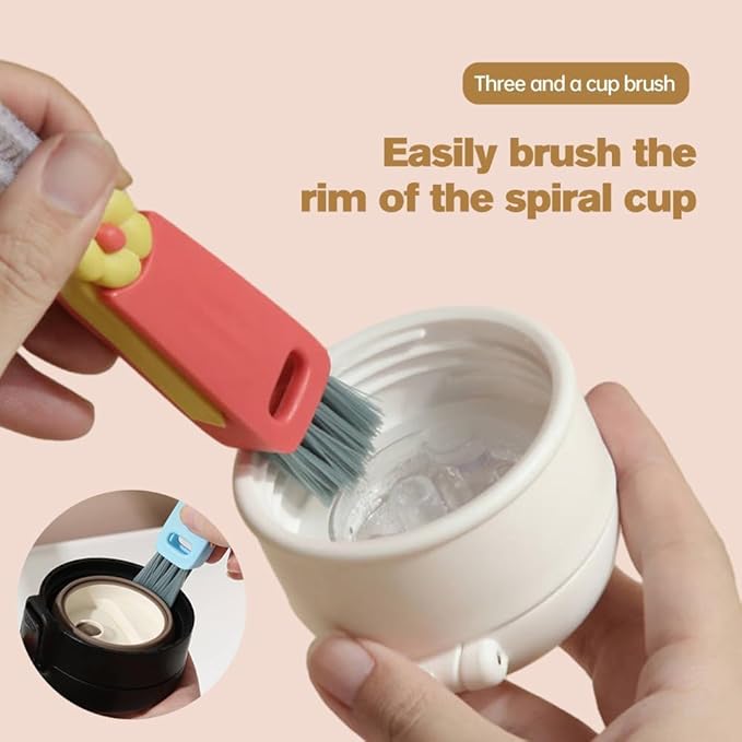 3 in 1 Cup Lid Cleaning Brush, Portable Cup Lid Cleaner