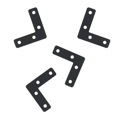 Hordion 10Pcs 2 x 2 Inch L Bracket Corner Brace (50 X 50mm), Iron Flat Corner Bracket Heavy Duty, Metal L Shaped Bracket Support Brace, Right Angle Bracket Repair Plates with Screws