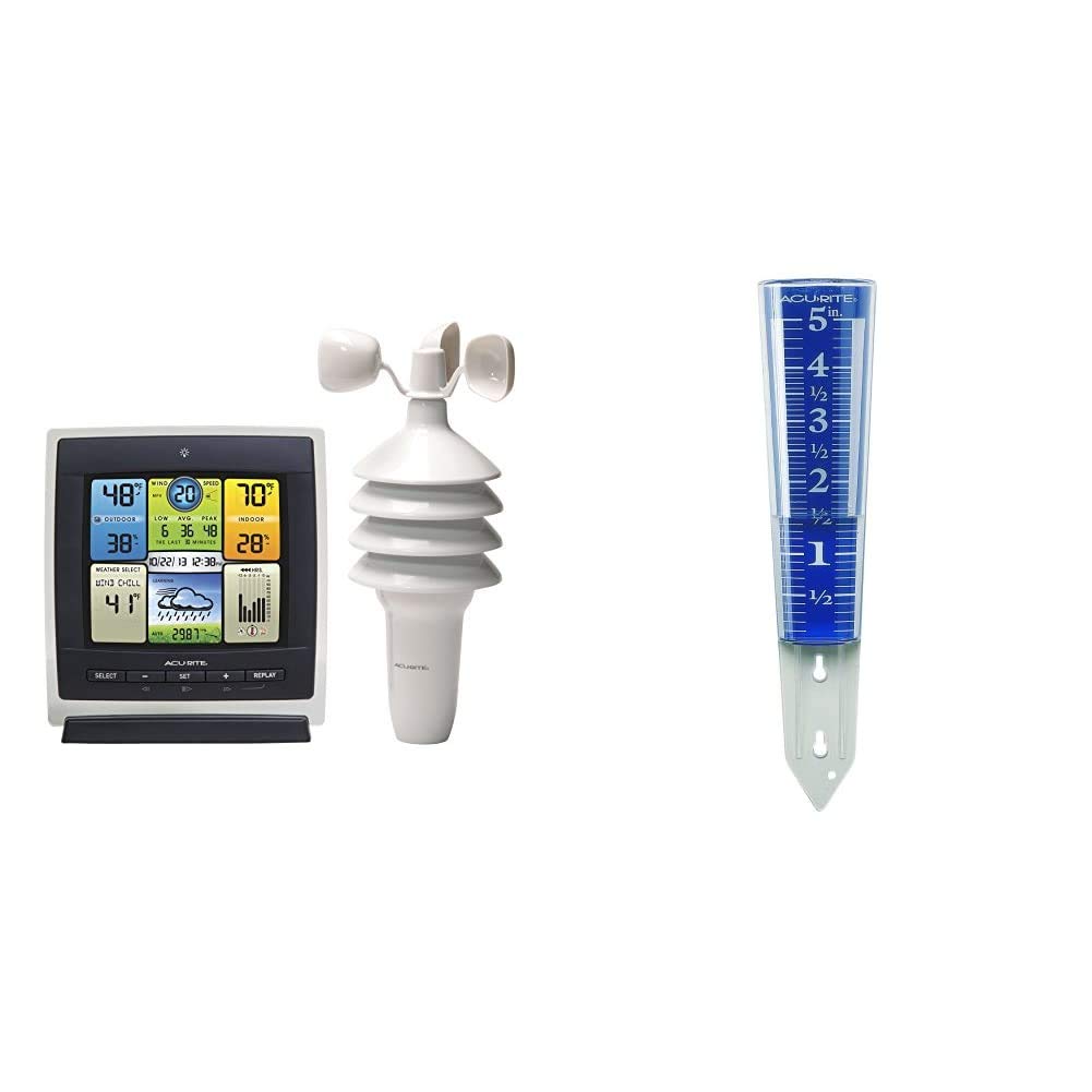 AcuRite Notos (3-in-1) Weather Station with 5" Rain Gauge and Accessories