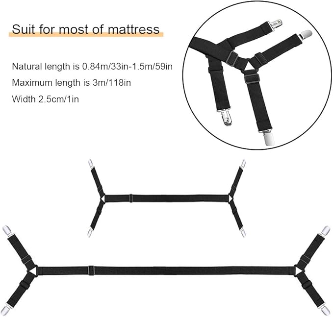 Bed Sheet Holder Straps, Triangle Elastic Mattress Cover Holder Fasteners