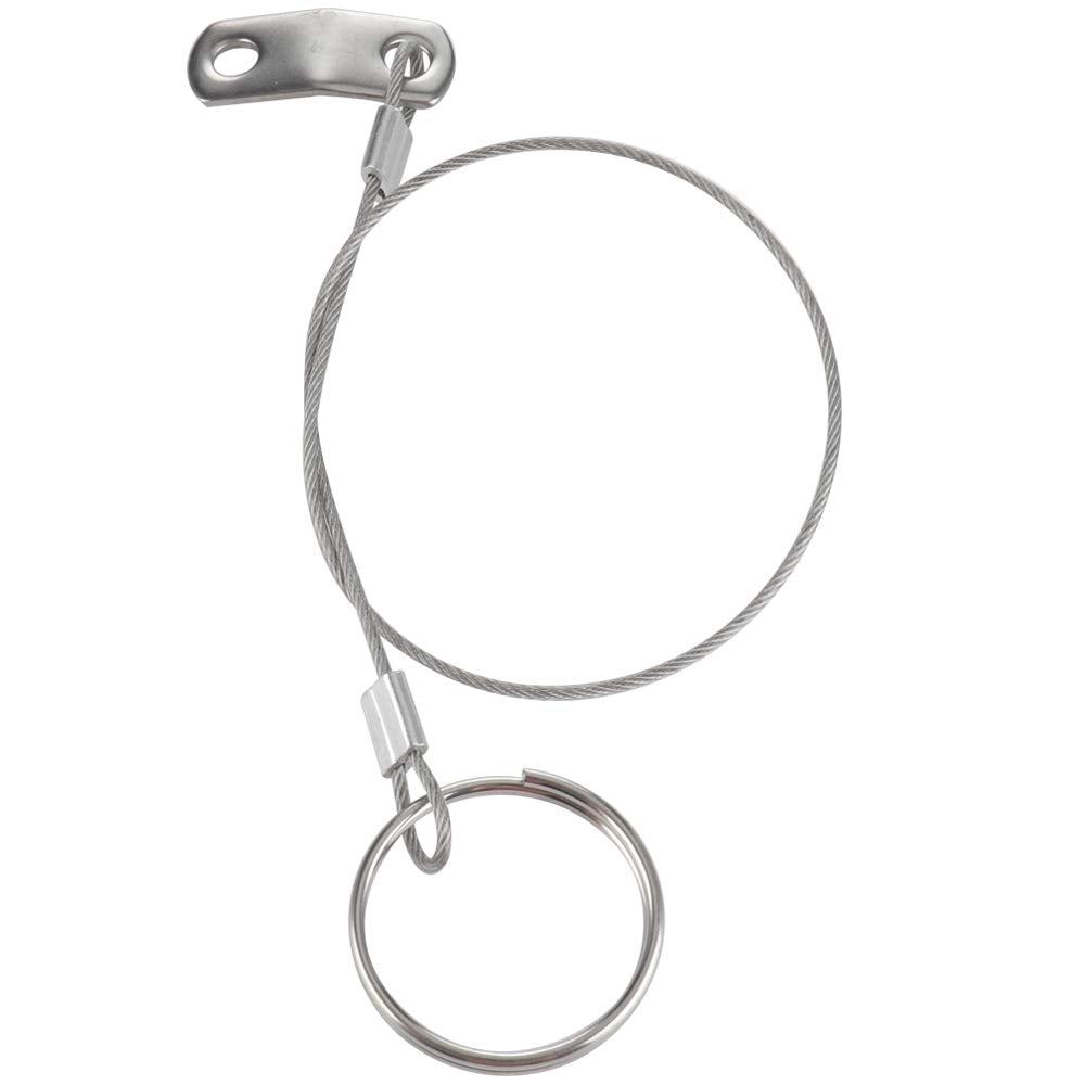 4 Pcs Full 316 Stainless Steel Lanyard Cable w' Drop Cam & Quick Release Ring Prevents Loss, Plastic Coating Tether Length 12", Free Installation Screws