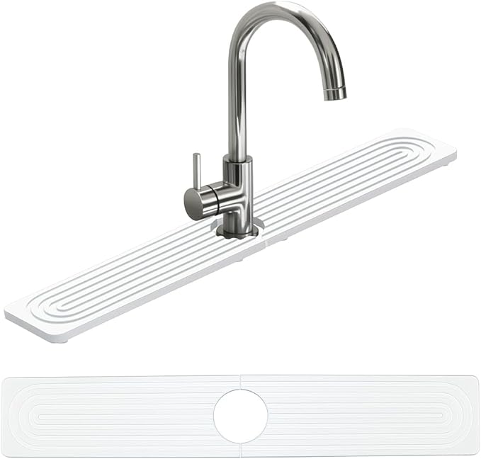 Faucet Mat for Kitchen Sink – 24"x4" Diatomite Stone Sink Splash Guard