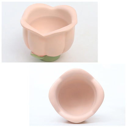 JARPSIRY Cute Jewelry Dish Tray, Resin Flower Shaped Candy Dish, Decorative Bowl, Trinket Box, Key Holder, Desk & Bathroom Organizer for Women (Pink)
