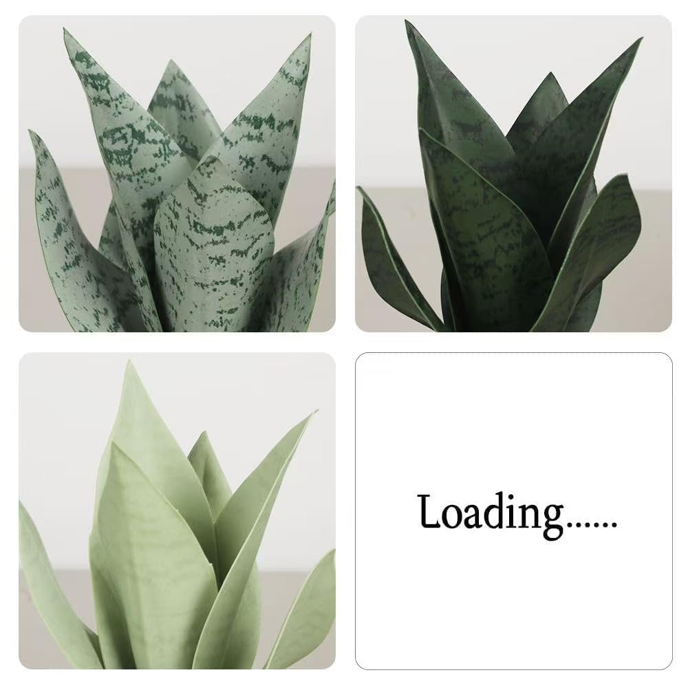 Tisuvimy Artificial Snake Plant in Matte Pot Small Faux Sansevieria Potted with Fixed Stones,9.8" Fake Fake Sansevieria Aloe Tropical Plant for Home Shelf Office Desk Bathroom Room Decor
