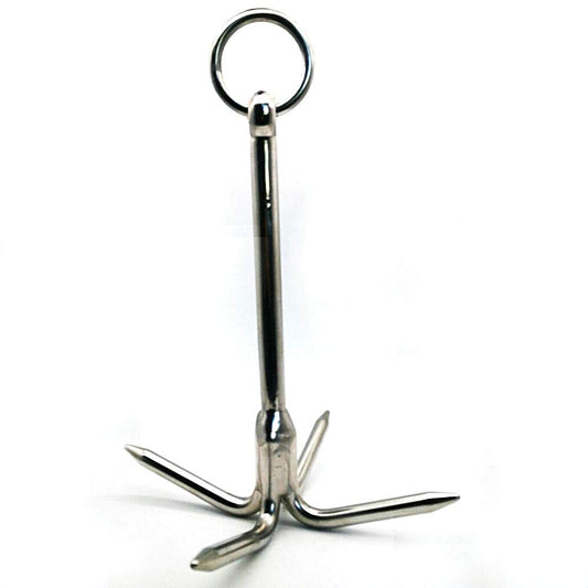 JY-MARINE 14.5" Grappling Hook Heavy Duty with 4-Claw Grapnel Anchor Stainless Steel 316 for Anchor Retrieving,Outdoor Hiking,Tree Limb Removal,Boat Anchor,Kayaks,Inflatables and Skiffs