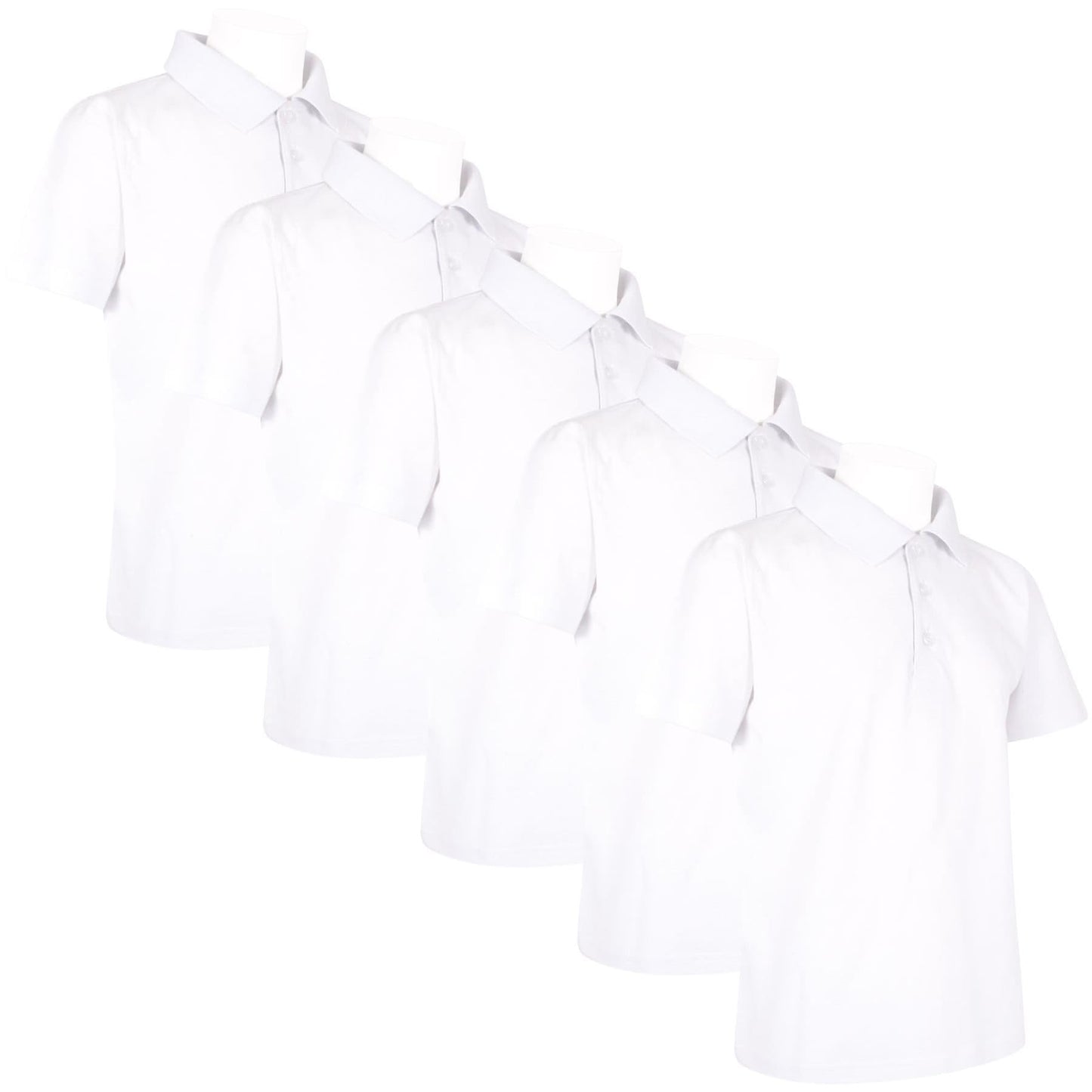A2Z 4 Kids Boys Polo T Shirts Plain Summer Tank Top - PL Polo T Shirt White 5 Pack 11-12
